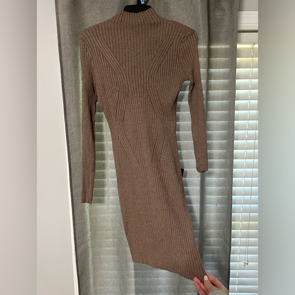 NWT Lulu’s Light Brown Sweater Dress